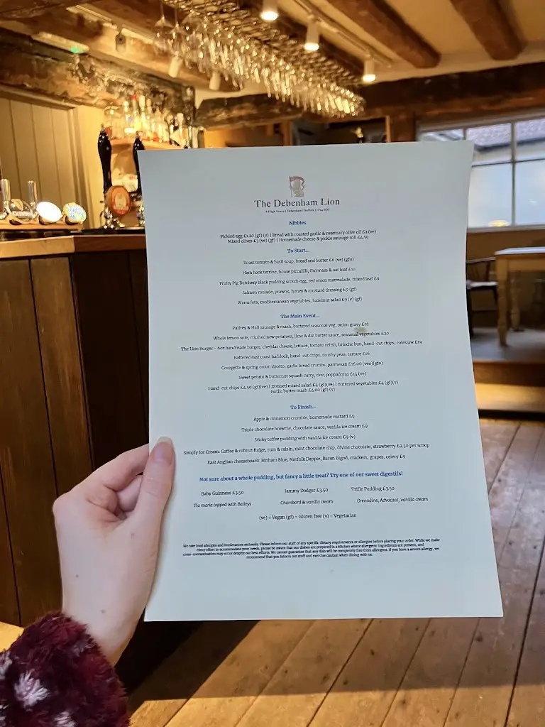 Menu_The Debenham Lion_Debenham_image_1