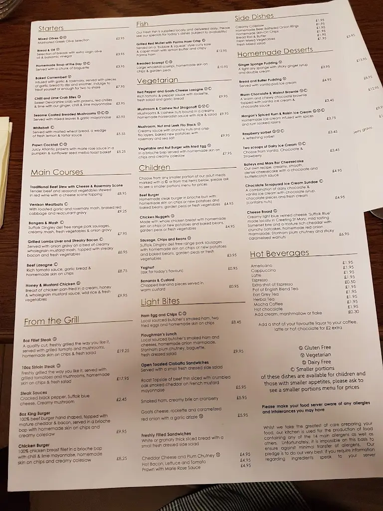 Menu_The White Horse Inn_Debenham_image_3