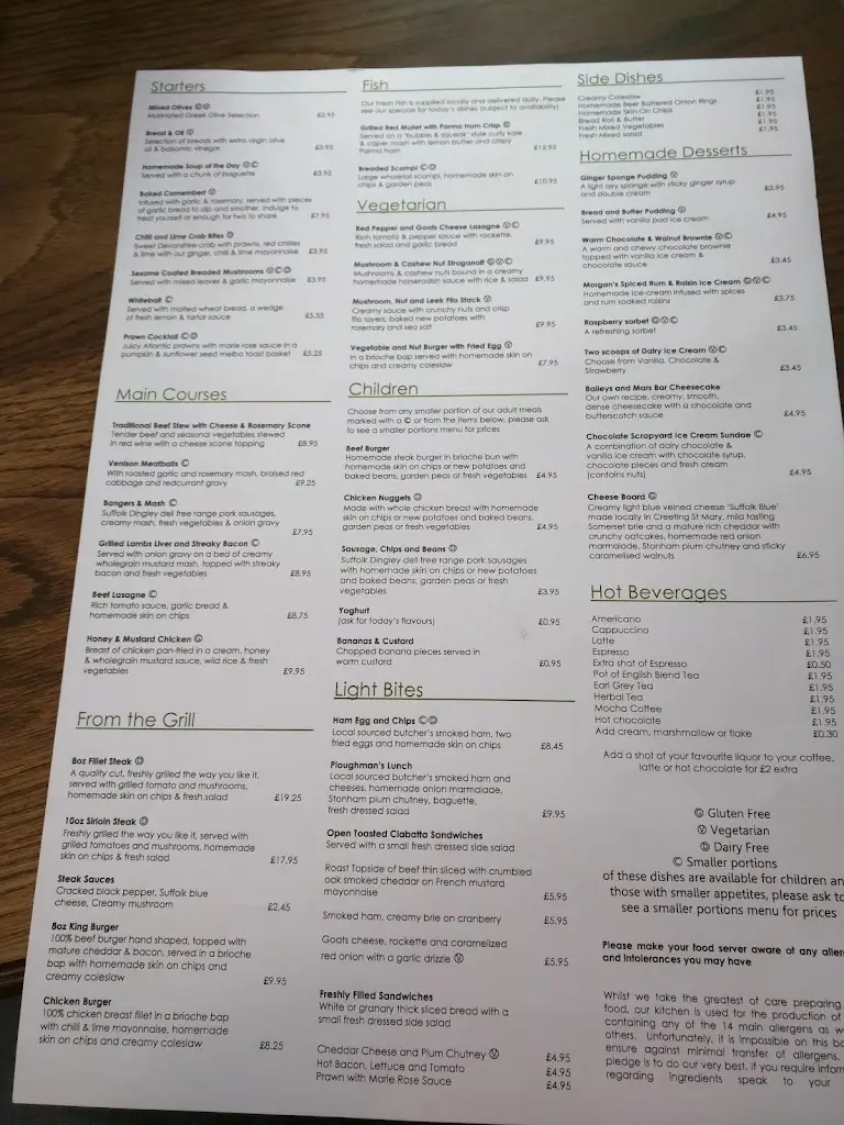 Menu_The White Horse Inn_Debenham_image_4