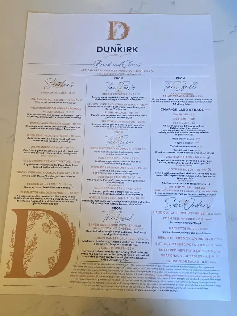 Menu_The Dunkirk_Denby Dale_image_1