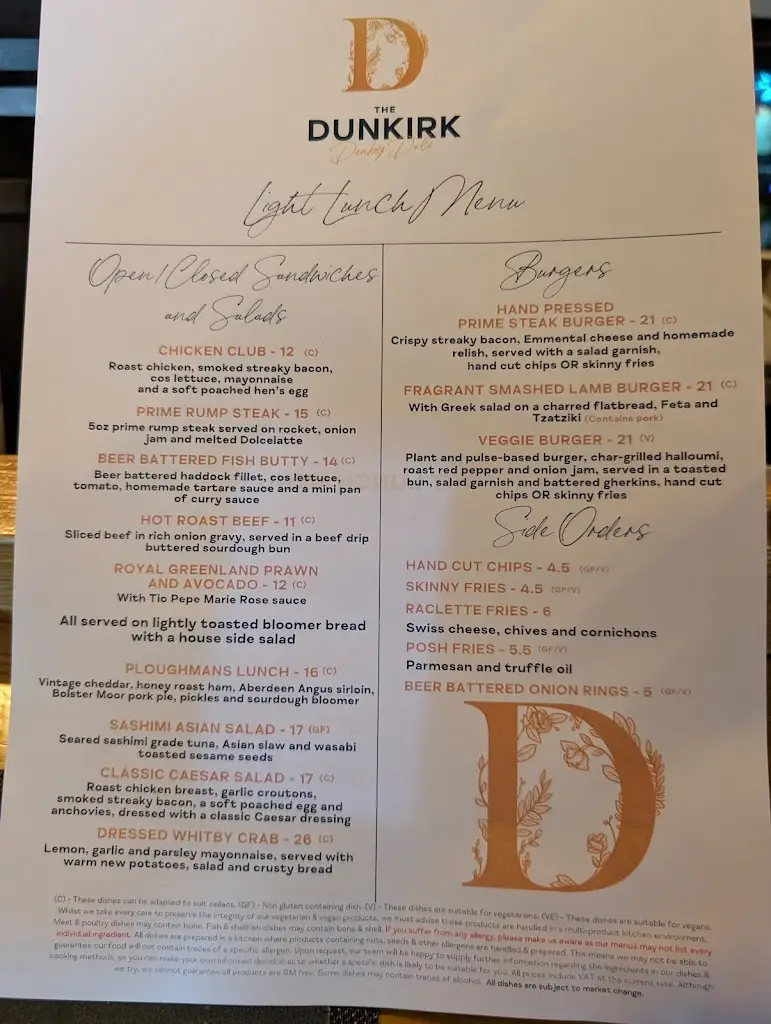 Menu_The Dunkirk_Denby Dale_image_2