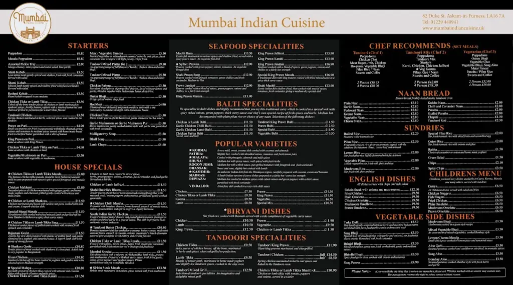 Menu_Mumbai Indian Cuisine_Askam in Furness_image_1