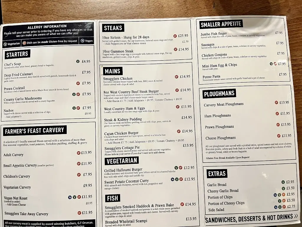 Menu_The Smugglers Inn_Dawlish_imagen_2