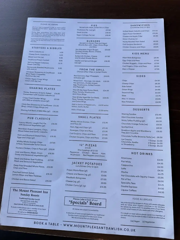 Menü_Mount Pleasant Inn_Dawlish_Bild_1