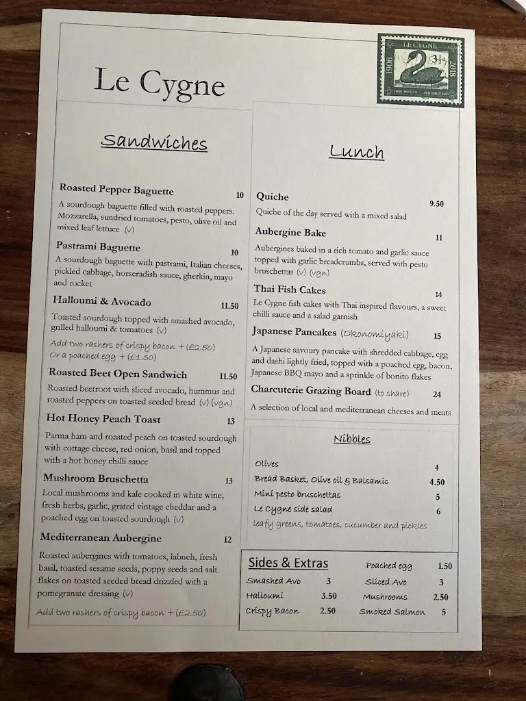 Menu_Le Cygne_Dawlish_image_2