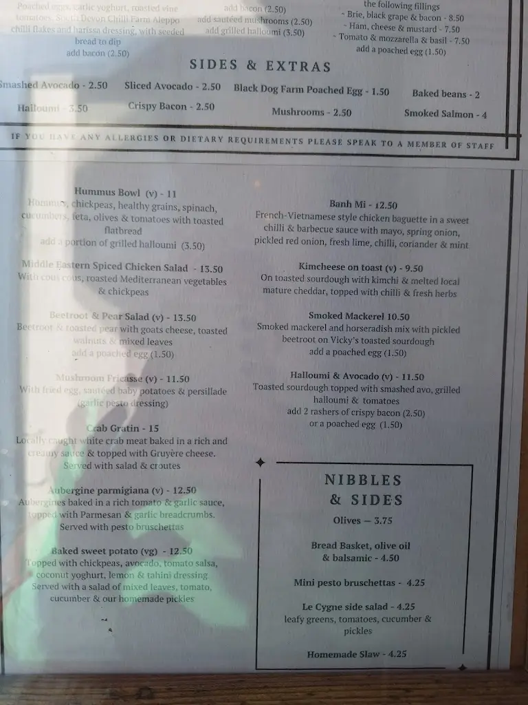 Menu_Le Cygne_Dawlish_image_3