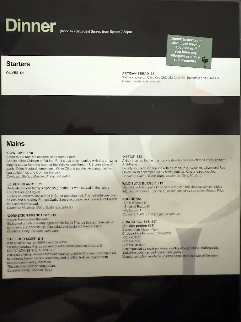 Menu_The Wild Swan Brasserie_Dawlish_image_1