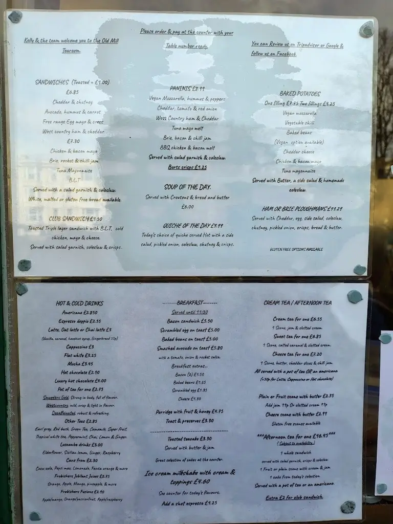 Menu_The Old Mill Tea Room_Dawlish_image_1