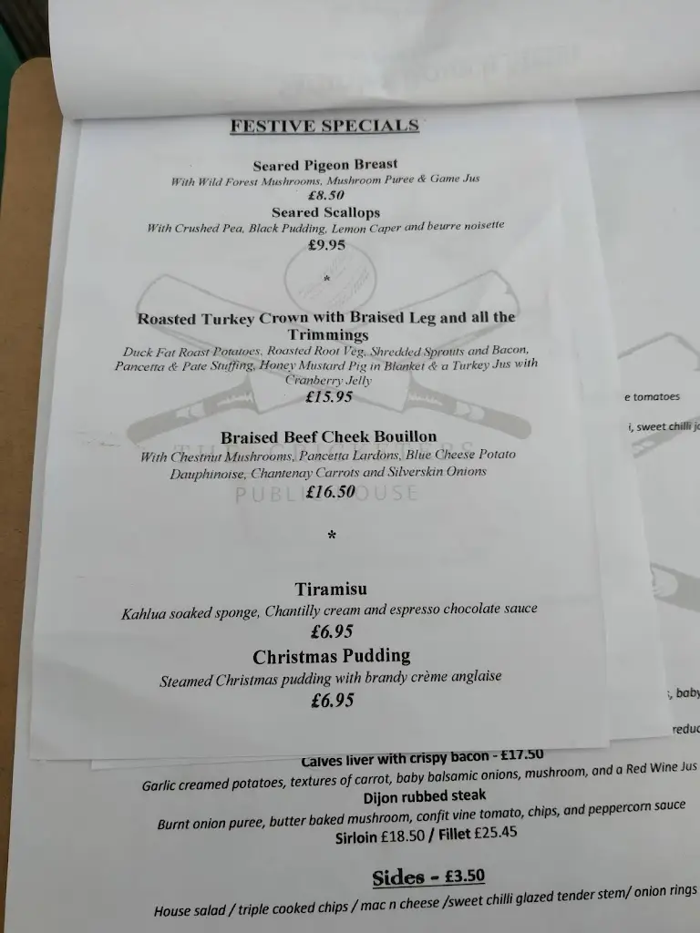 Menu_Cricketers Row Town_Addlestone_immagine_1