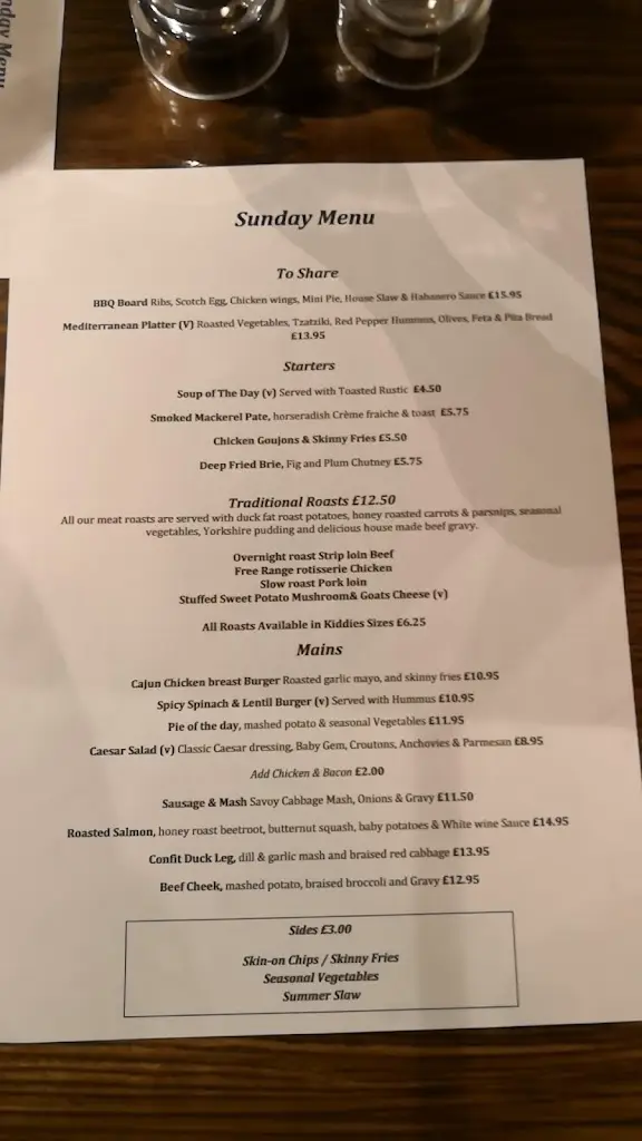 Menu_Cricketers Row Town_Addlestone_immagine_3