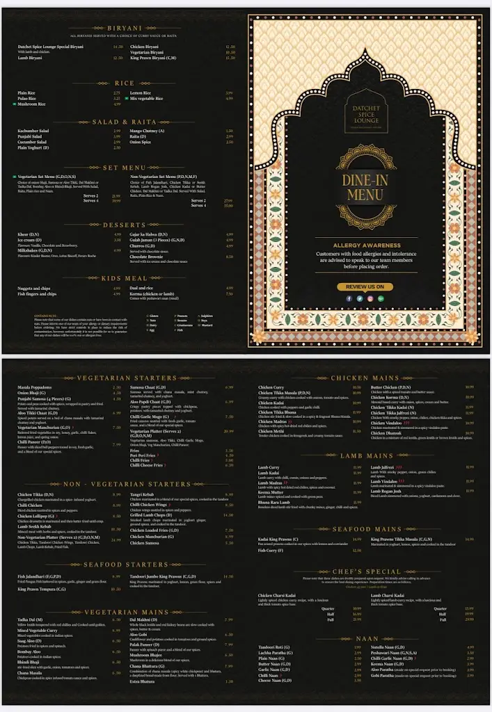 Menu_Datchet Spice Lounge_Datchet_imagen_1