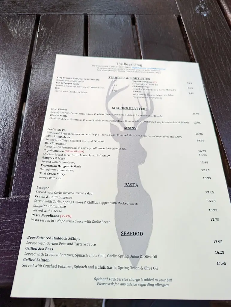 Menu_The Royal Stag_Datchet_image_1