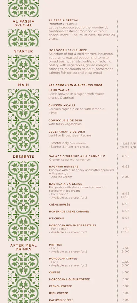 Menu_Al Fassia Restaurant_Datchet_immagine_1