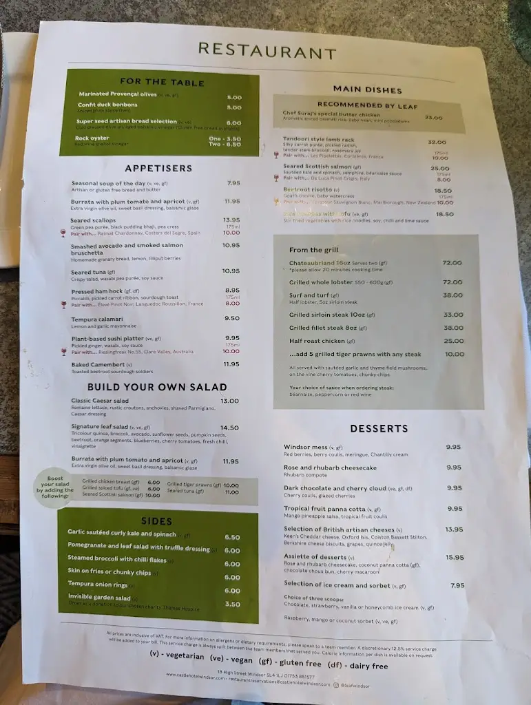 Menu_Leaf At The Castle_Datchet_immagine_3