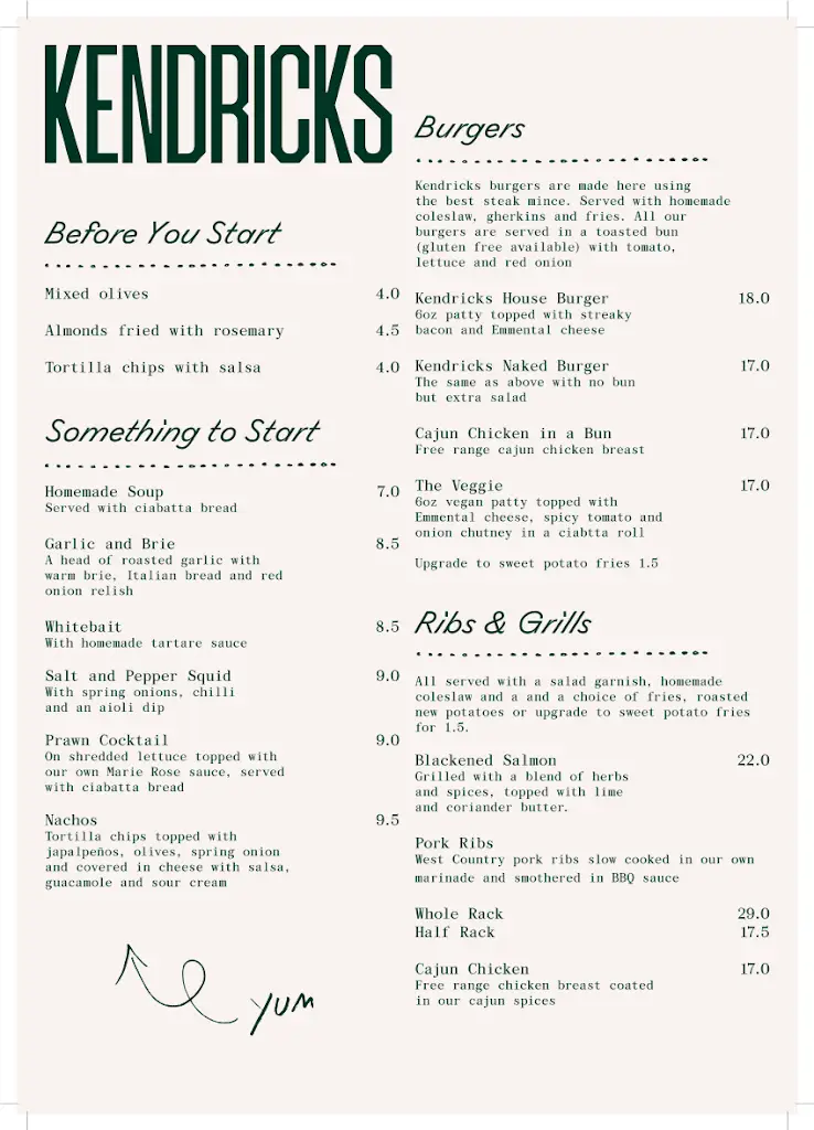 Menu_Kendricks Dartmouth_Dartmouth_image_1