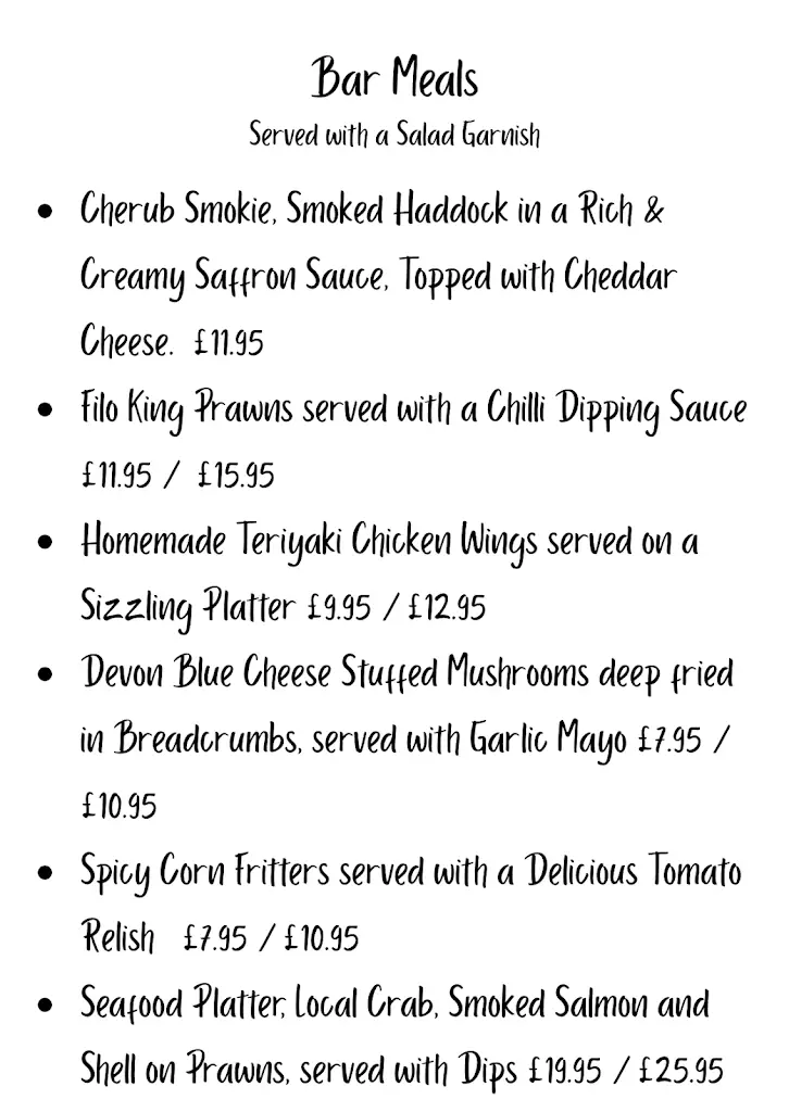 Menu_The Cherub Inn_Dartmouth_image_2
