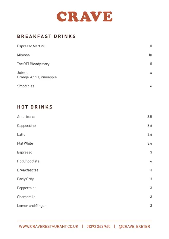 Menu_Crave restaurant_Devon_image_4