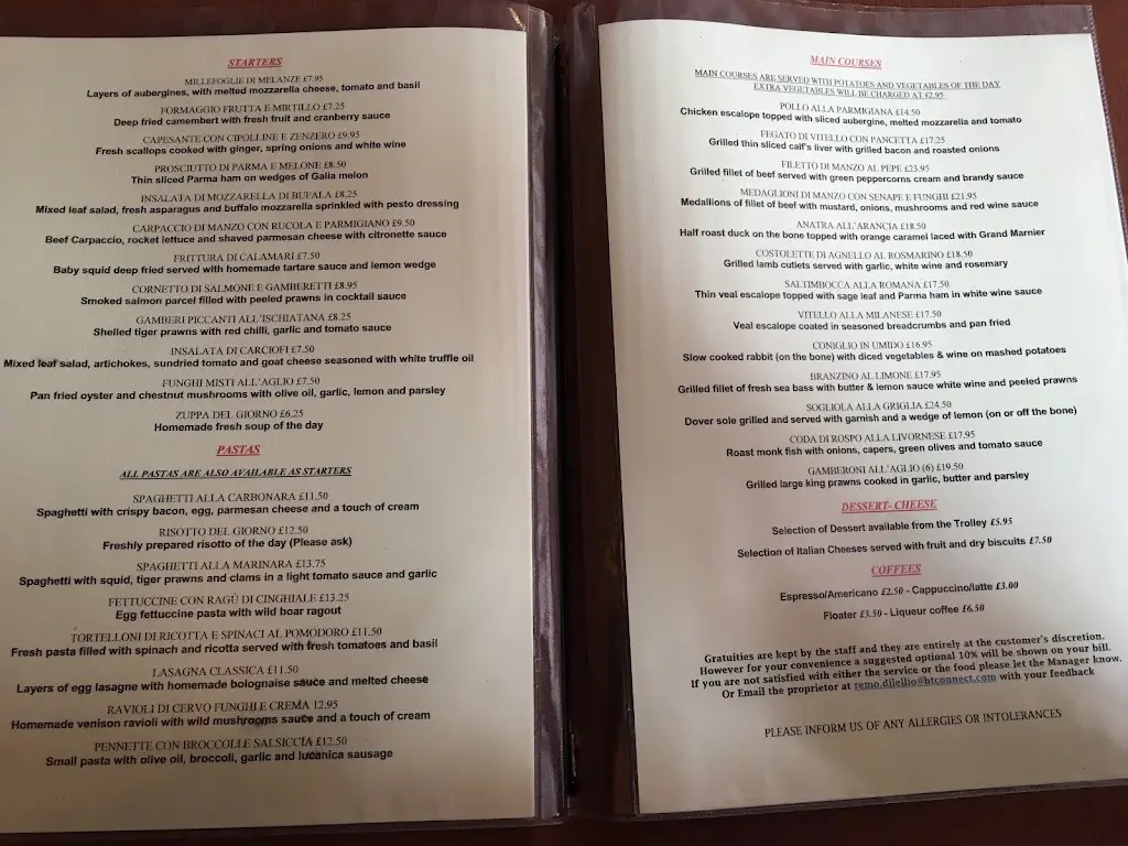 Menu_Da Remo Ristorante Italiano_Denham_image_1