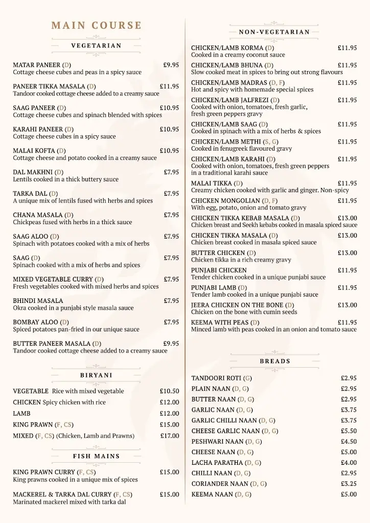 Menu_The King Denham_Denham_image_2
