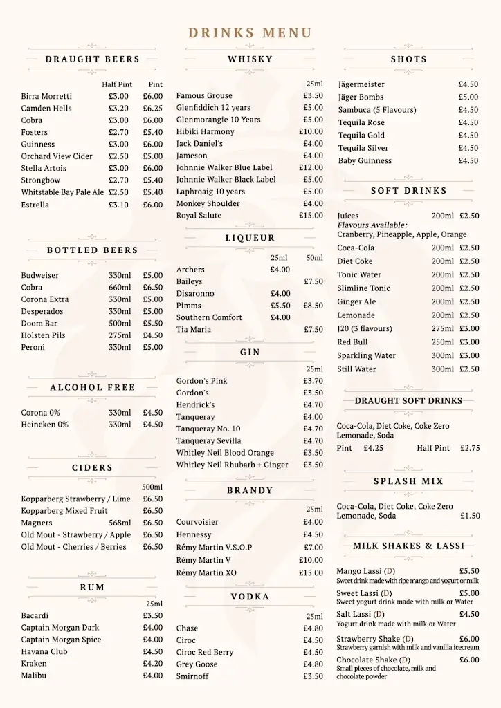 Menu_The King Denham_Denham_image_4