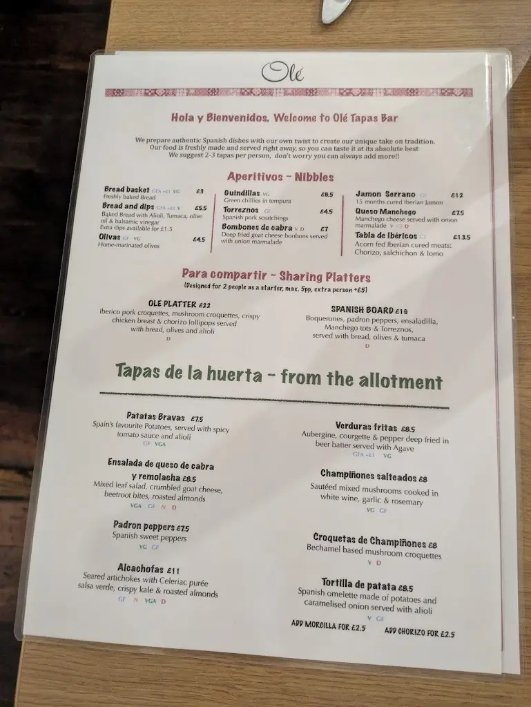Menu_Ole Tapas Bar_Deanshanger_image_4