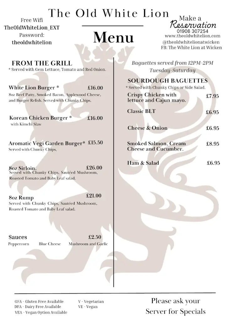 Menu_The Old White Lion at Wicken_Deanshanger_image_4