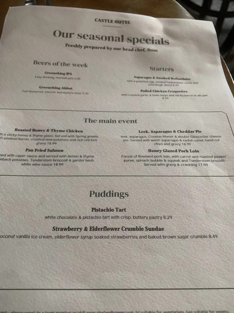 Menu_The Castle_Desford_image_3