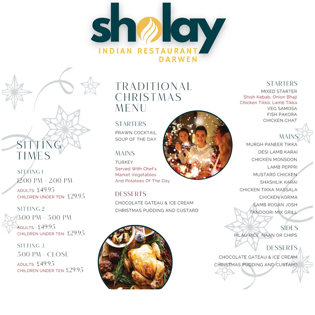 Menu_SHOLAY INDIAN RESTAURANT DARWEN_Darwen_image_3