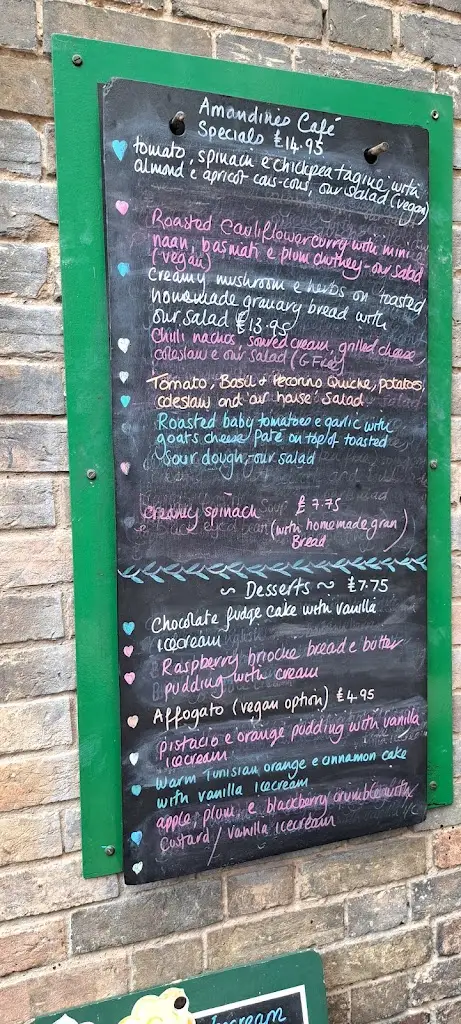 Menu_Amandines Cafe Restaurant_Diss_image_1