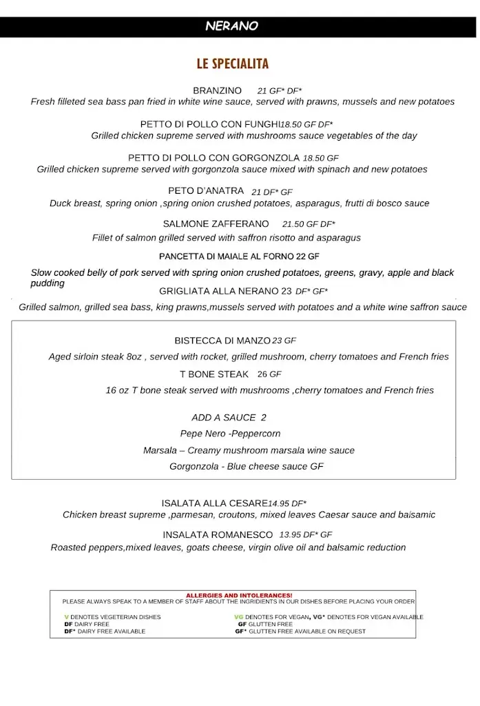 Menu_Nerano Italian Restaurant, Devizes_Devizes_image_3