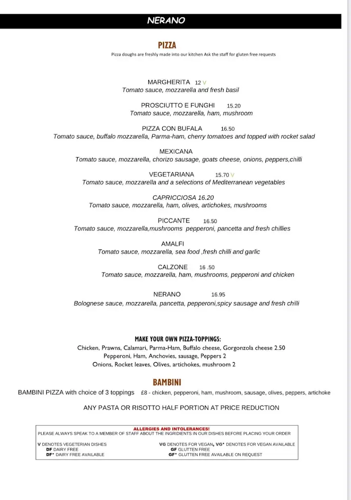 Menu_Nerano Italian Restaurant, Devizes_Devizes_image_4