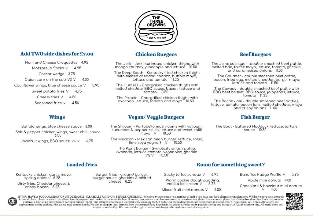 Menu_The Three Crowns_Devizes_image_1