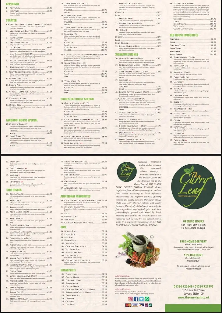 Menu_The Curry Leaf_Devizes_image_1