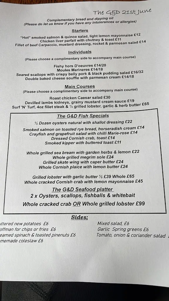 Menu_George & Dragon_Devizes_image_1