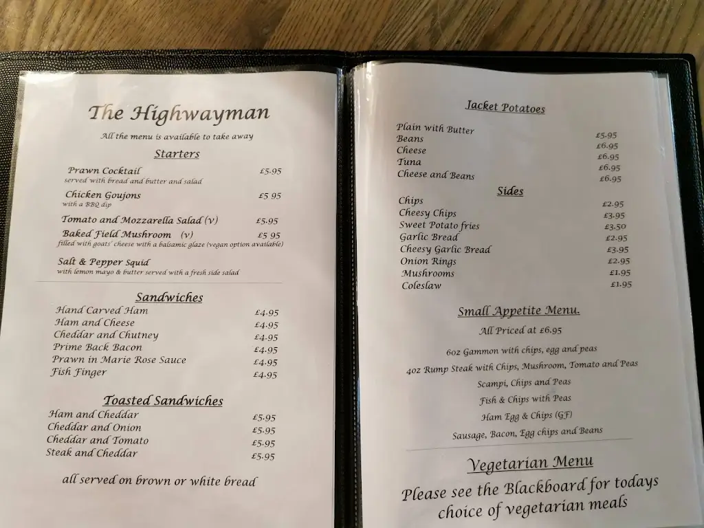 Menu_The Highwayman_Dobwalls_immagine_1