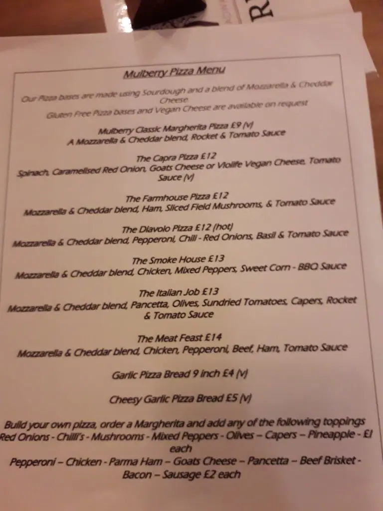 Menu_The Mulberry_Didcot_image_2