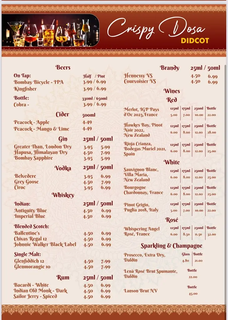 Menu_Crispy Dosa Didcot_Didcot_immagine_1