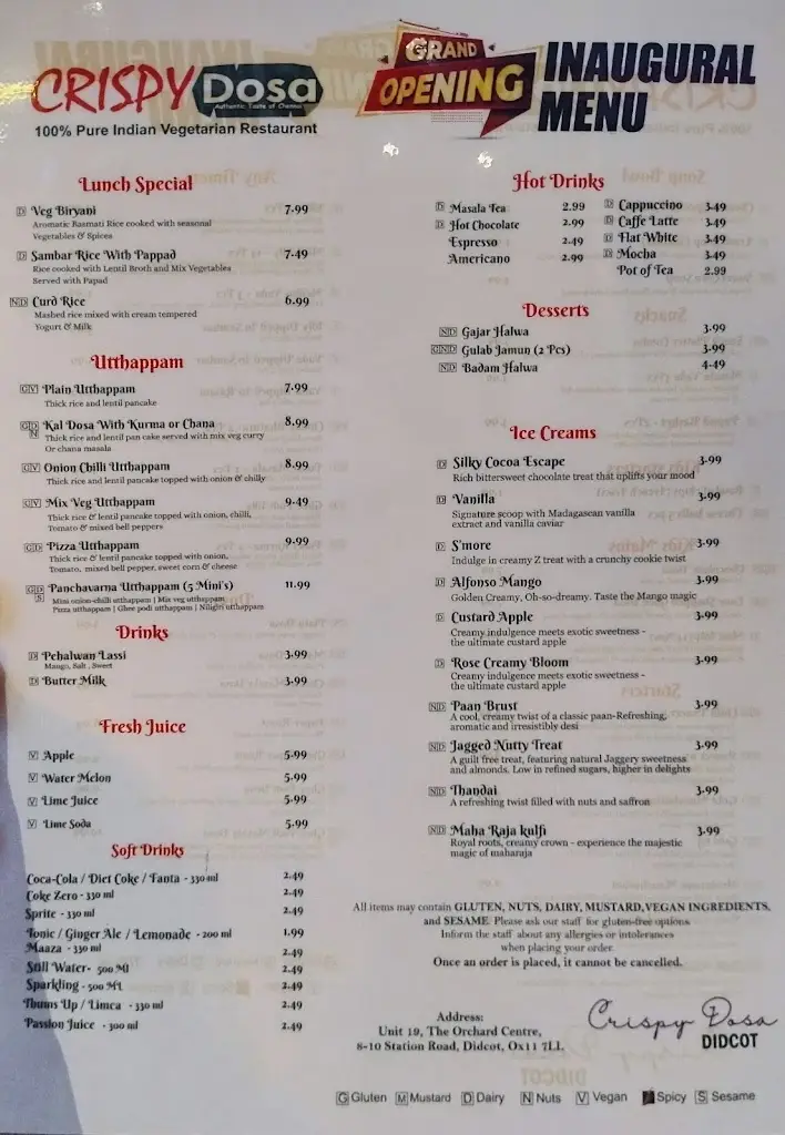 Menu_Crispy Dosa Didcot_Didcot_immagine_4