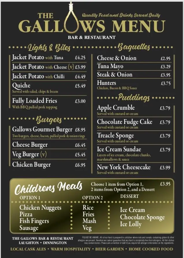 Menu_The Gallows_Dinnington_image_1
