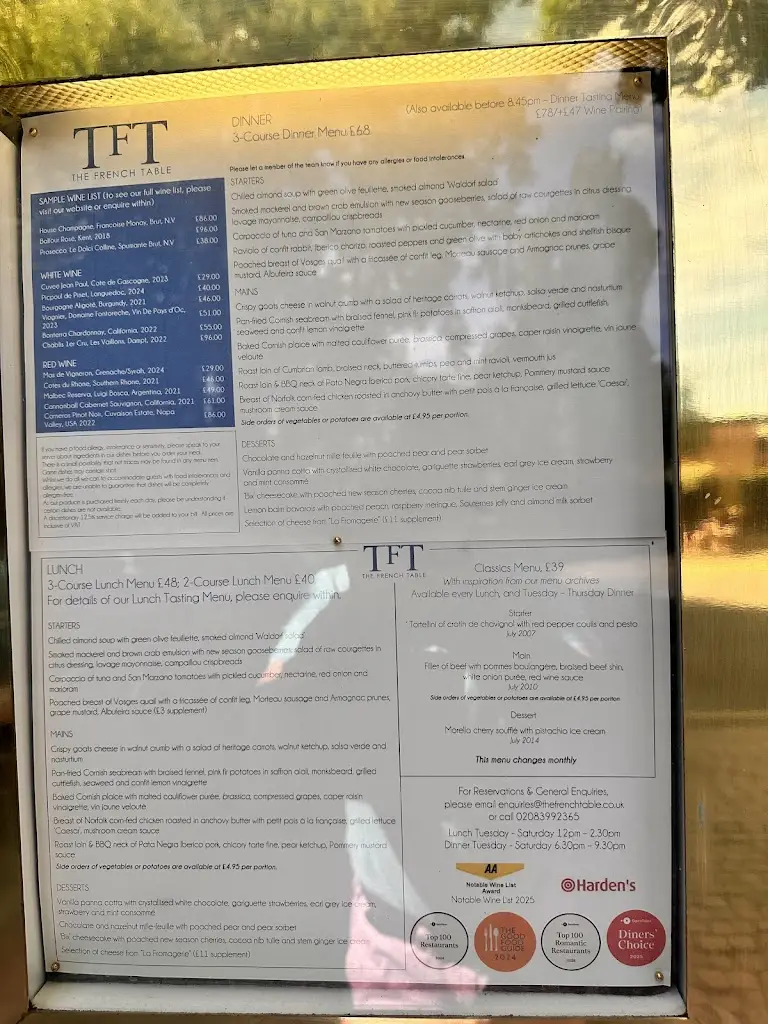 Menu_The French Table_Ditton Hill_immagine_1
