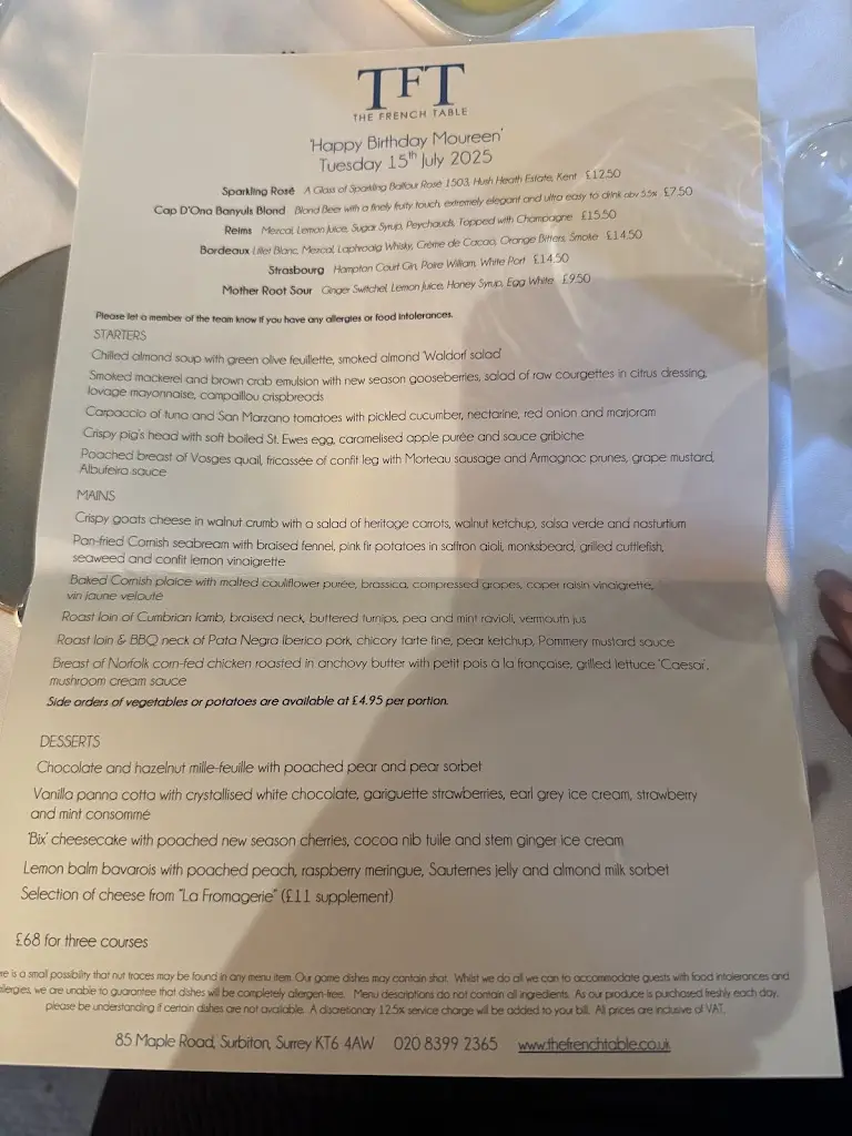 Menu_The French Table_Ditton Hill_immagine_2