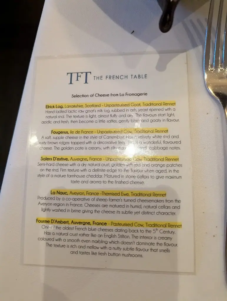 Menu_The French Table_Ditton Hill_immagine_3