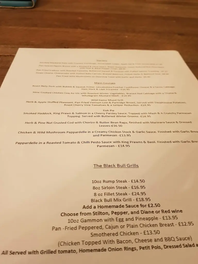 Menu_The Black Bull_Donington_image_2