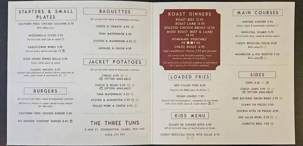 Menu_The Three Tuns_Doddington_image_1