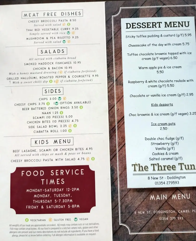 Menu_The Three Tuns_Doddington_image_2