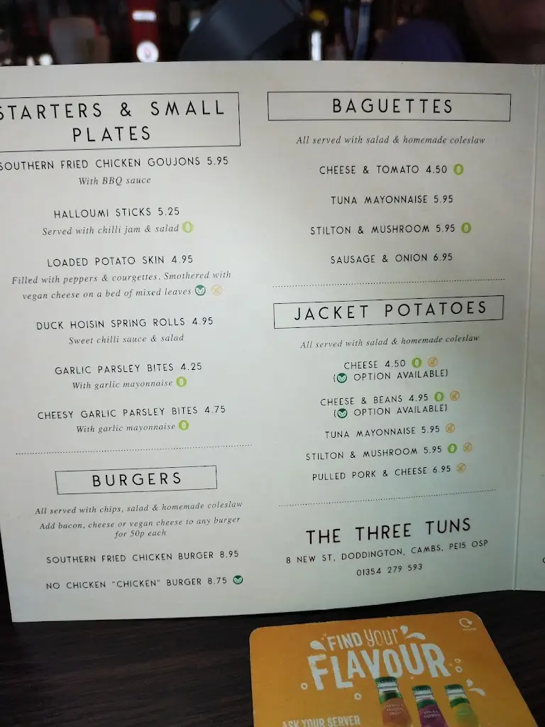 Menu_The Three Tuns_Doddington_image_3