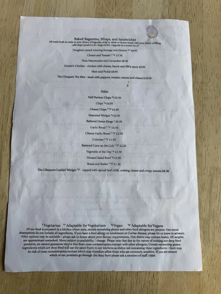 Menu_Chequers Inn_Doddington_image_3