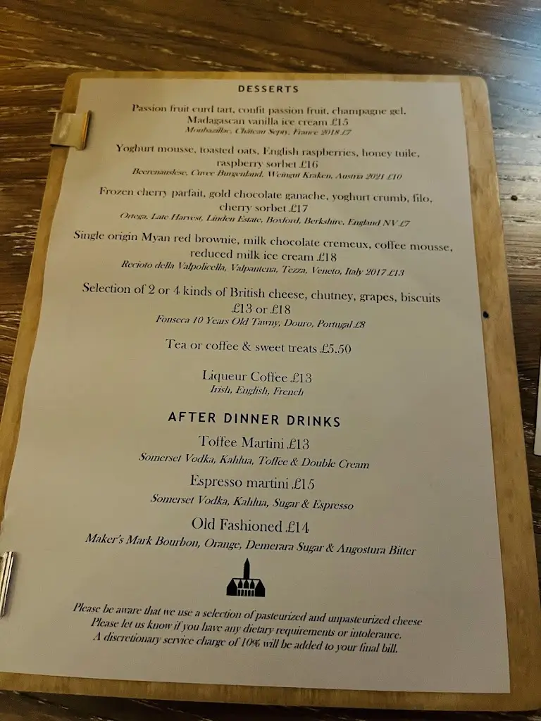 Menu_The Clockspire Restaurant_Dorset_immagine_2