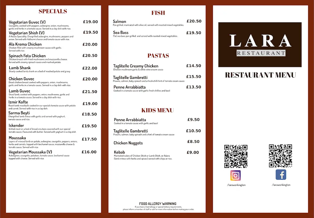 Menu_Lara Restaurant and Bar_Distington_image_3