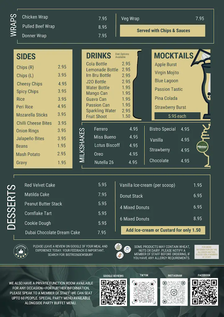 Menu_BISTRO 26 Dewsbury_Dewsbury_image_1